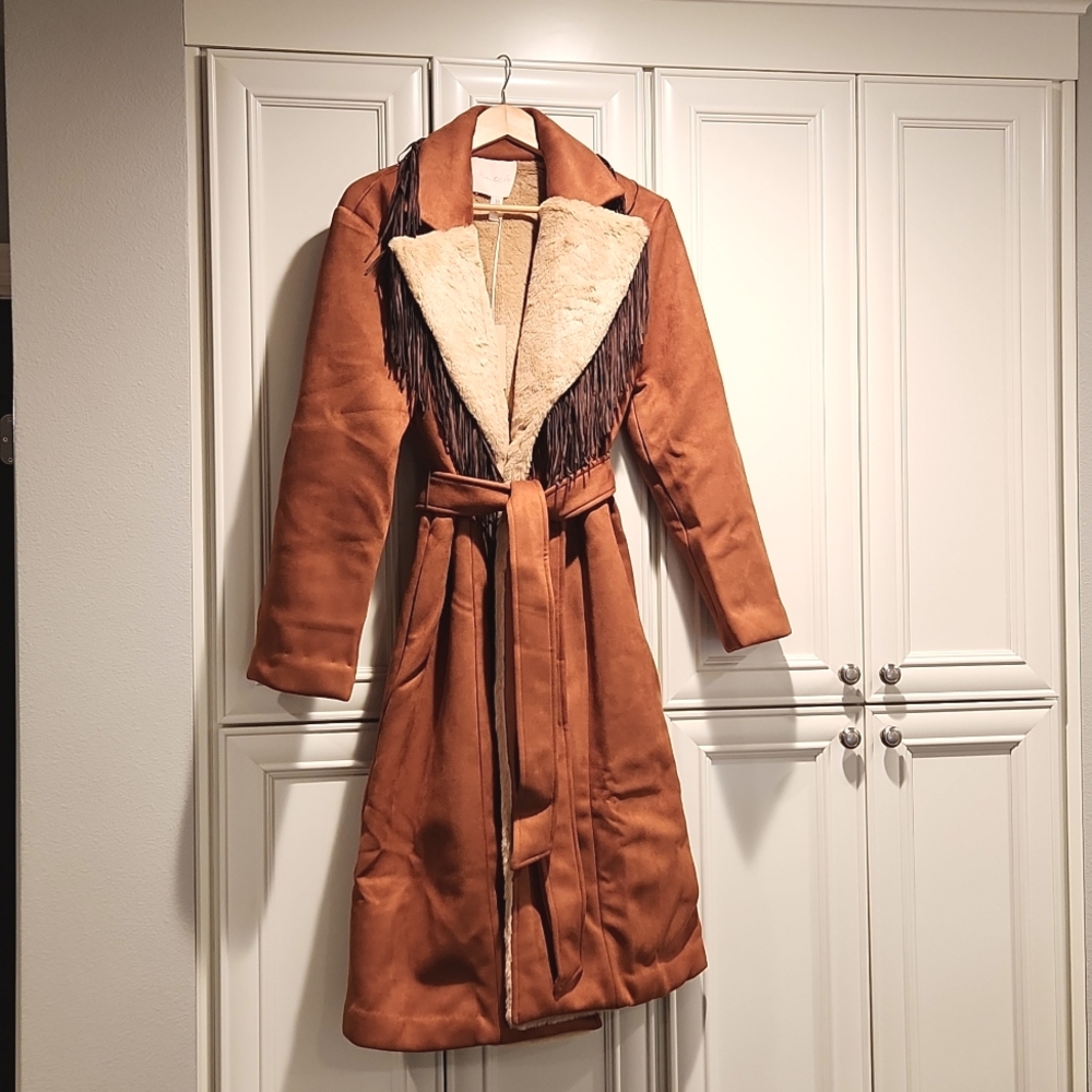NWT ANTHRO | Hutch Daisy Suede Fringed Coat - Picture 14 of 17